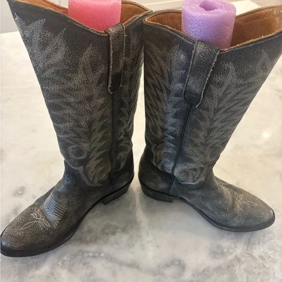 Old Gringo Distressed Black Western Zip Boots Size 7 - Picture 7 of 12